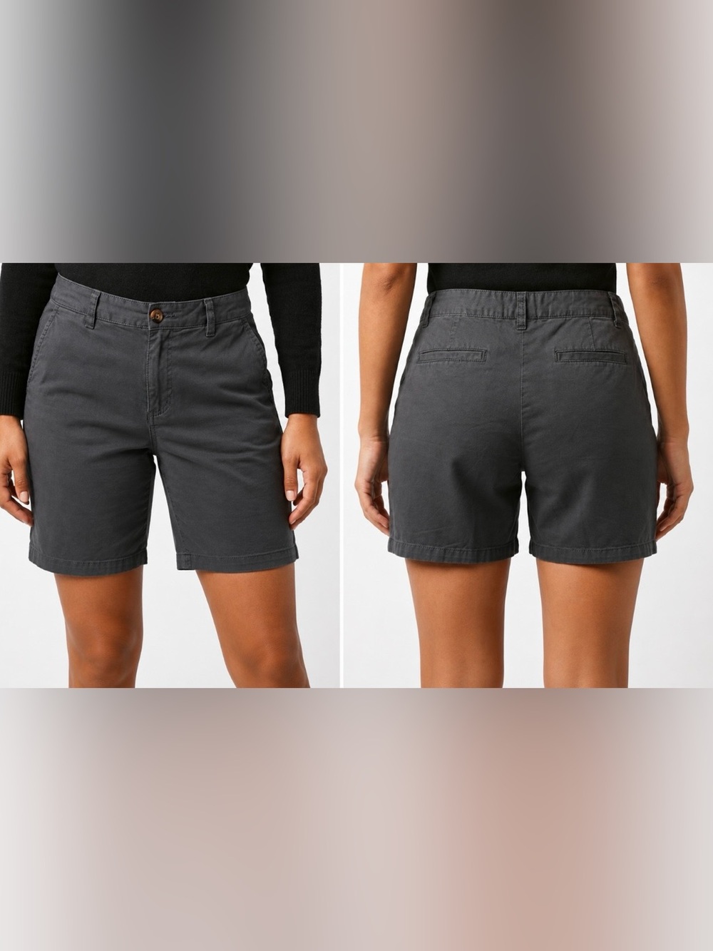 Merona Charcoal Mid-Rise Bermuda Shorts